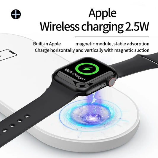 3-in-1 Foldable Magnetic Wireless Charger | 15W Fast Charging for Phone, Watch & Earbuds